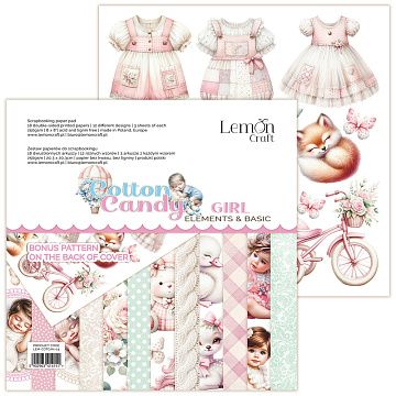 Набор бумаги 20х20 см "Cotton candy. Girl. Для вырезания", 18 листов (Lemon Craft)