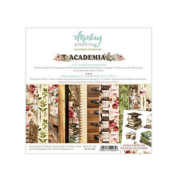 Набор бумаги 15х15 см "Academia", 24 листа (Mintay)