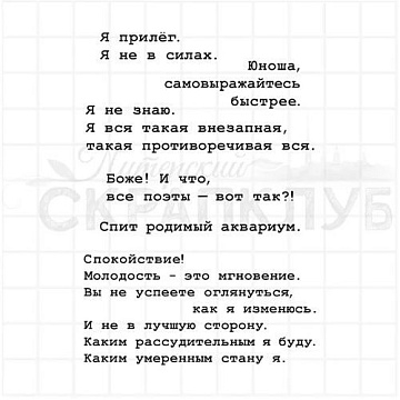 Штамп "Киномания 21", 3х6,5 см (Скрапклуб)