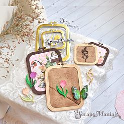 Нож "Пяльцы. Прямоугольные с крокусом", 6,1х8,5 см (ScrapMania)