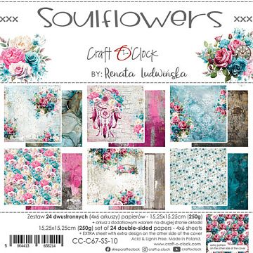 Набор бумаги 15х15 см "Soulflowers", 24 листа (CraftO'clock)
