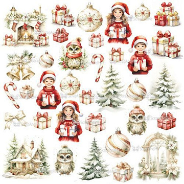 Бумага 30х30 "Rustic Christmas. Christmas 21" (ScrapAndMe)