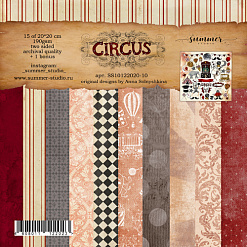 Набор бумаги 20х20 см "Circus", 16 листов (Summer Studio)