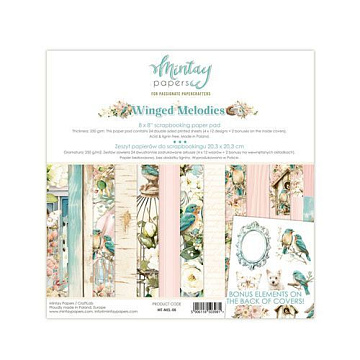 Набор бумаги 20х20 см "Winged Melodies", 24 листа (Mintay)