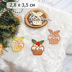 Нож "Новогодний кекс", 2,8х3,5 см (ScrapMania)