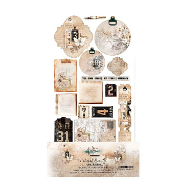 Набор бумаги 15х30 см "Natural Beauty. Junk Jorurnal. Для вырезания", 6 листов (Alchemy of Art)