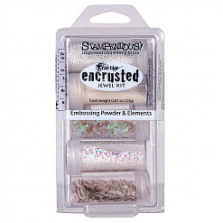 Набор пудры для эмбоссинга и топпинга "Encrusted Jewel. White" (Stampendous)