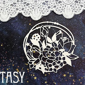 Украшение из чипборда "Цветы в рамке 1402" (Fantasy)