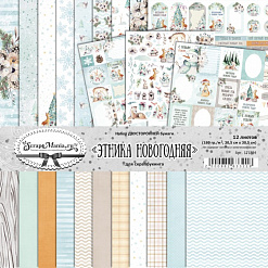 Набор бумаги 30,5х30,5 см "Этника новогодняя", 12 листов (ScrapMania)