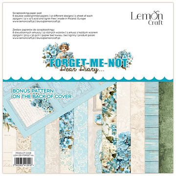 Набор бумаги 30х30 см "Dear diary. Forget me not", 6 листов (Lemon Craft)