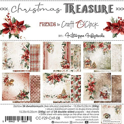 Набор бумаги 15х15 см "Christmas treasure", 24 листа (CraftO'clock)