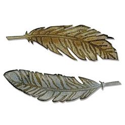 Набор ножей для вырубки и тиснения Bigz Die, Texture Fade "Feather Duo. Пара перышек" (Sizzix)