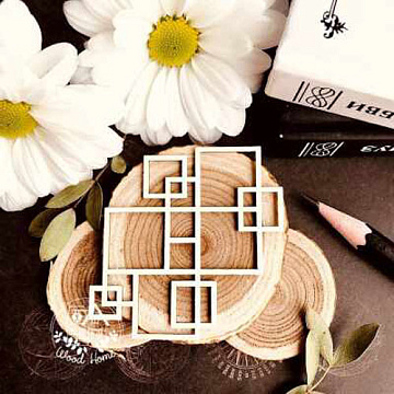 Украшение из чипборда "Динамическая геометрия" (WoodHome)
