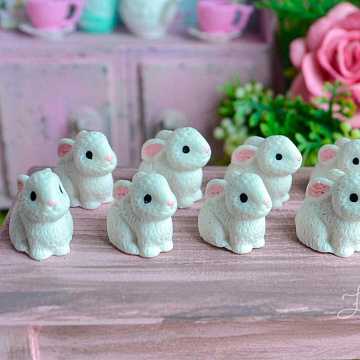 Миниатюра "Кролик сидячий. Белый", 1,8х2 см, 1 шт (Югарт)