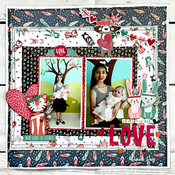 Набор бумаги 30х30 см с наклейками "Wild love", 12 листов (Photo Play)