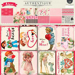 Набор бумаги 30х30 см "Adore", 24 листа (Authentique)
