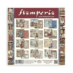 Набор бумаги 30х30 см "Vintage Library", 10 листов (Stamperia)