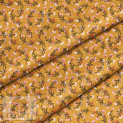 Отрез ткани 79х50 см "Цветы на горчичном" (Cotton)