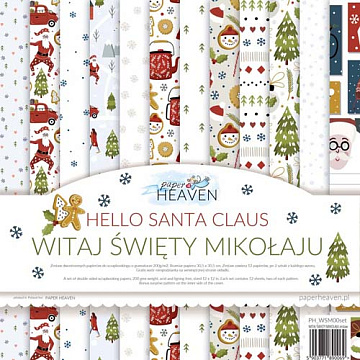 Набор бумаги 30х30 см "Hello Santa Claus", 12 листов (Paper Heaven)
