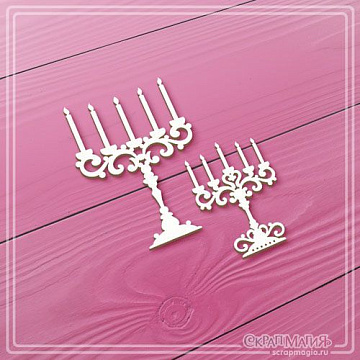 Чипборд "Торжество. Винтажные подсвечники", 4,3х6 см (СкрапМагия)