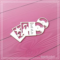 Чипборд "Звездная мелодия", 6,8х3,2 см (СкрапМагия)