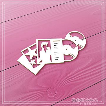 Чипборд "Звездная мелодия", 6,8х3,2 см (СкрапМагия)