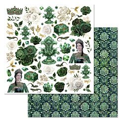 Набор бумаги 20х20 см "Малахитовый цветок", 12 листов (ScrapMania)