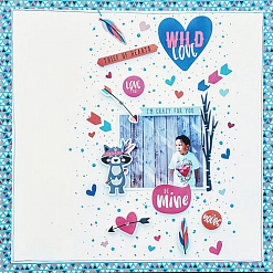 Набор бумаги 30х30 см с наклейками "Wild love", 12 листов (Photo Play)