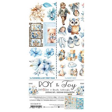 Набор бумаги 30х15 см "Boy & Toy. Mix", 18 листов (CraftO'clock)
