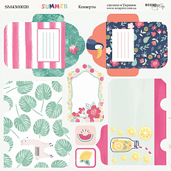 Бумага 20х20 см "Summer. Конверты" (Скрапмир)