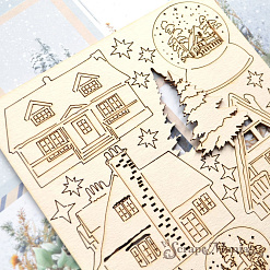 Чипборд "Дачный Новый Год. Домики", 12х15 см (ScrapMania)