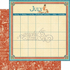 Набор бумаги 30х30 см "Children's Hour. Calendar Pad", 24 листа (Graphic 45)