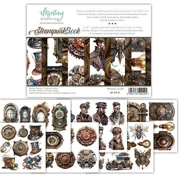 Набор бумаги 15х20 см "Steampunk. Для вырезания", 24 листа (Mintay)