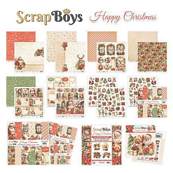 Набор бумаги 30х30 см "Happy Christmas", 12 листов (ScrapBoys)