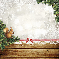 Бумага "Новогодний лес. Белочка" (ScrapMania)