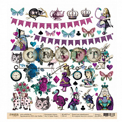 Бумага 30х30 см "Alice. Картинки" (CraftPaper)