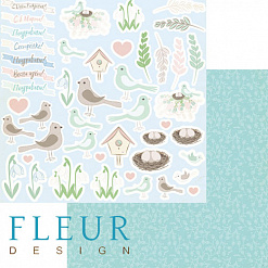Набор бумаги 15х15 см "Зарисовки весны", 24 листа (Fleur-design)