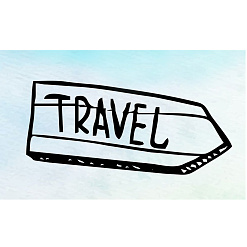 Штамп "Указатель Travel", 4,5х2 см (Креатив)