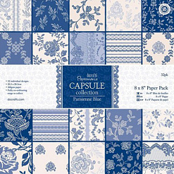 Набор бумаги 20х20 см "Parisienne Blue. Парижский голубой", 32 листа (DoCrafts)