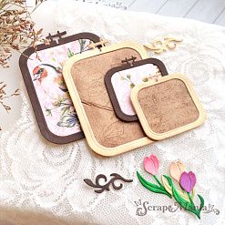 Нож "Пяльцы. Прямоугольные с крокусом", 6,1х8,5 см (ScrapMania)