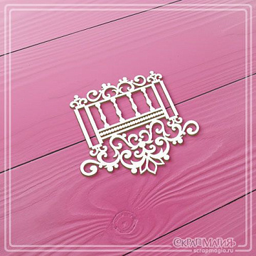 Чипборд "Торжество. Балкончик с завитками", 5,6х4,9 см (СкрапМагия)