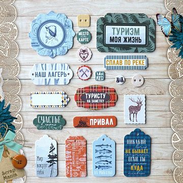 Набор цветного чипборда "Дневник туриста" (Scrapmania)