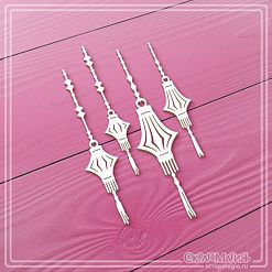 Чипборд "Китайские фонарики 2", 7,4х1,7 см (СкрапМагия)