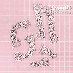 Чипборд "Завитки. Барокко", 2х7 см (Scrapiki)