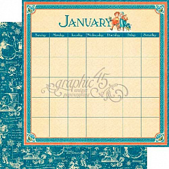Набор бумаги 20х20 см "Children's Hour. Calendar Pad", 24 листа (Graphic 45)