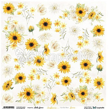 Бумага 30х30 "Sunflowers. Flowers" (ScrapAndMe)