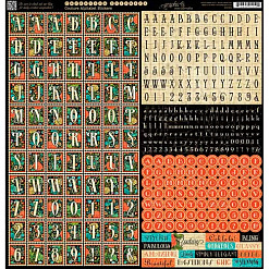 Набор наклеек 30х30 см "Couture. Алфавит" (Graphic 45)