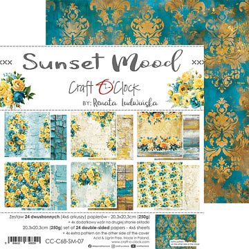 Набор бумаги 20х20 см "Sunset mood", 24 листа (CraftO'clock)